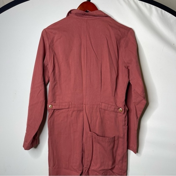 Ilana Kohn Long Sleeve Chichi Utility Coverall Jumpsuit in soft rust red sz XS - Picture 9 of 11
